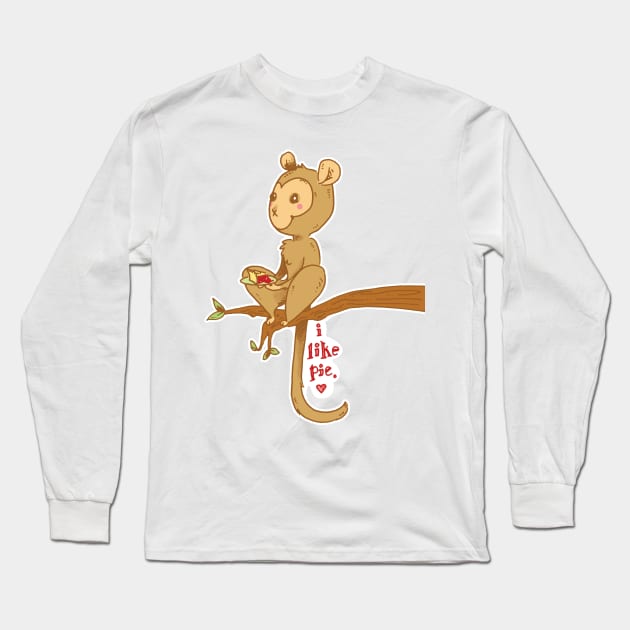 Monkey Likes Pie Long Sleeve T-Shirt by SimplyKitt